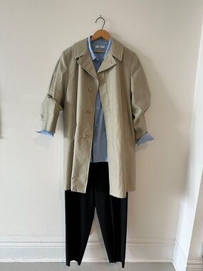 Vintage wool lined, water resistant trench coat